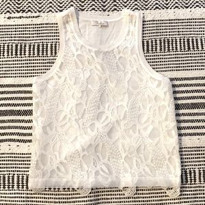 FINAL SALE! PARKER White Lace Sleeveless Summer Top S